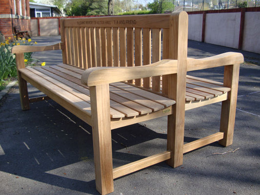 Britannia back2back 1.8m memorial bench - Alison Hall