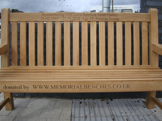 Chelsea 1.5m memorial bench - Rebecca Sarah Oatley