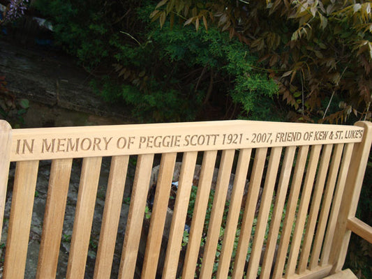 Classic 1.5m memorial bench - Peggie Scott