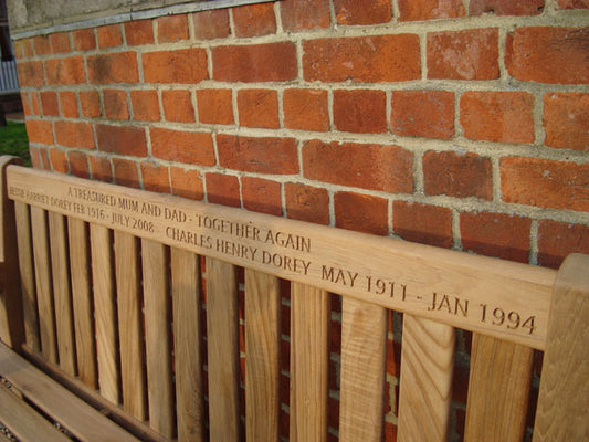 Britannia 1.5m memorial bench - together again