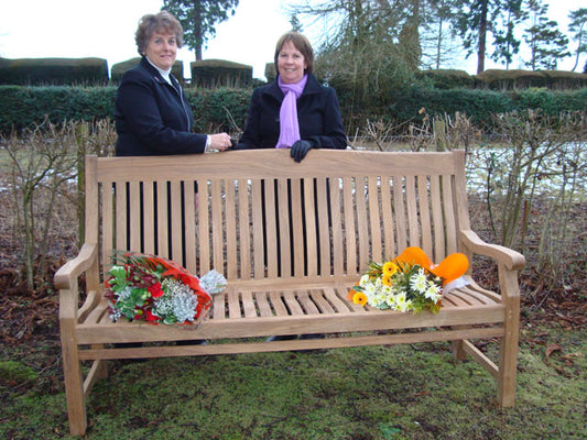 Malvern 1.8m memorial bench - pilgrams hospices