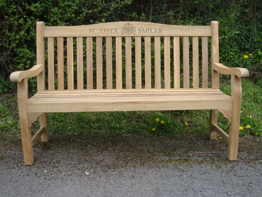 Warwick 1.5m memorial bench - PC 539TX Smiler