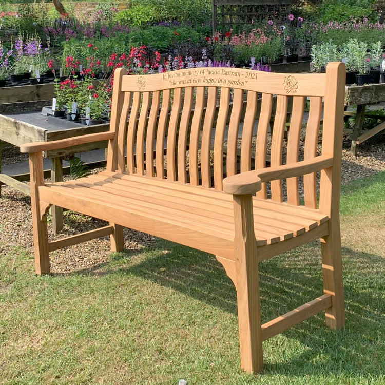Oxford teak memorial bench collection