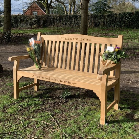 Warwick teak memorial bench collection
