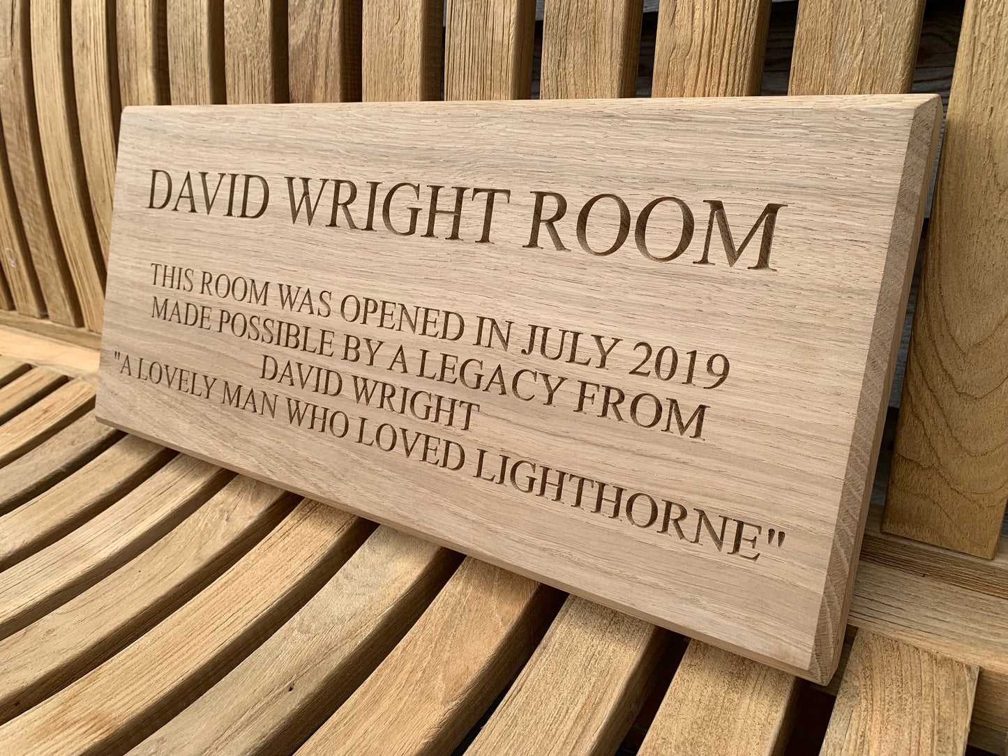 Letter carving to wood