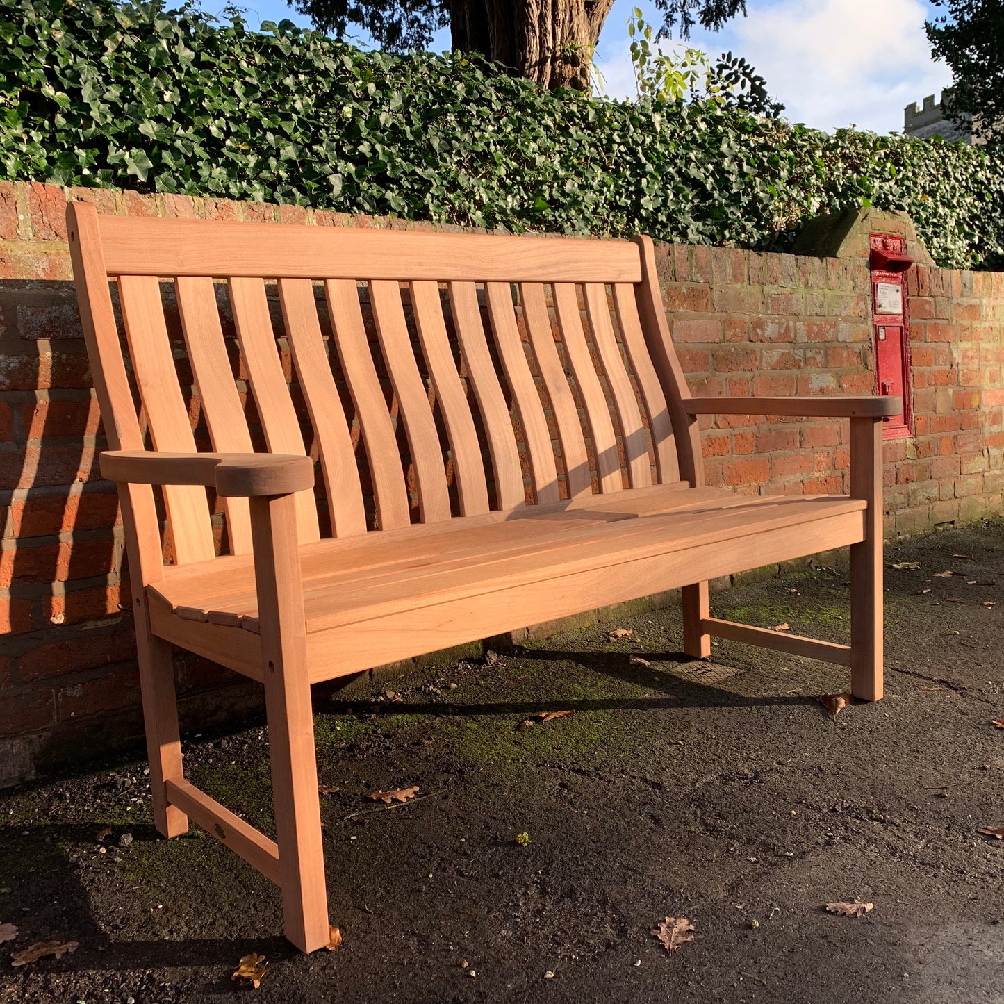 High Back Mahogany Memorial Bench 5ft