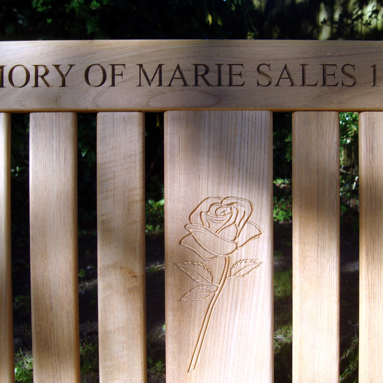 Kenilworth Memorial Bench Teak 5ft with Panel