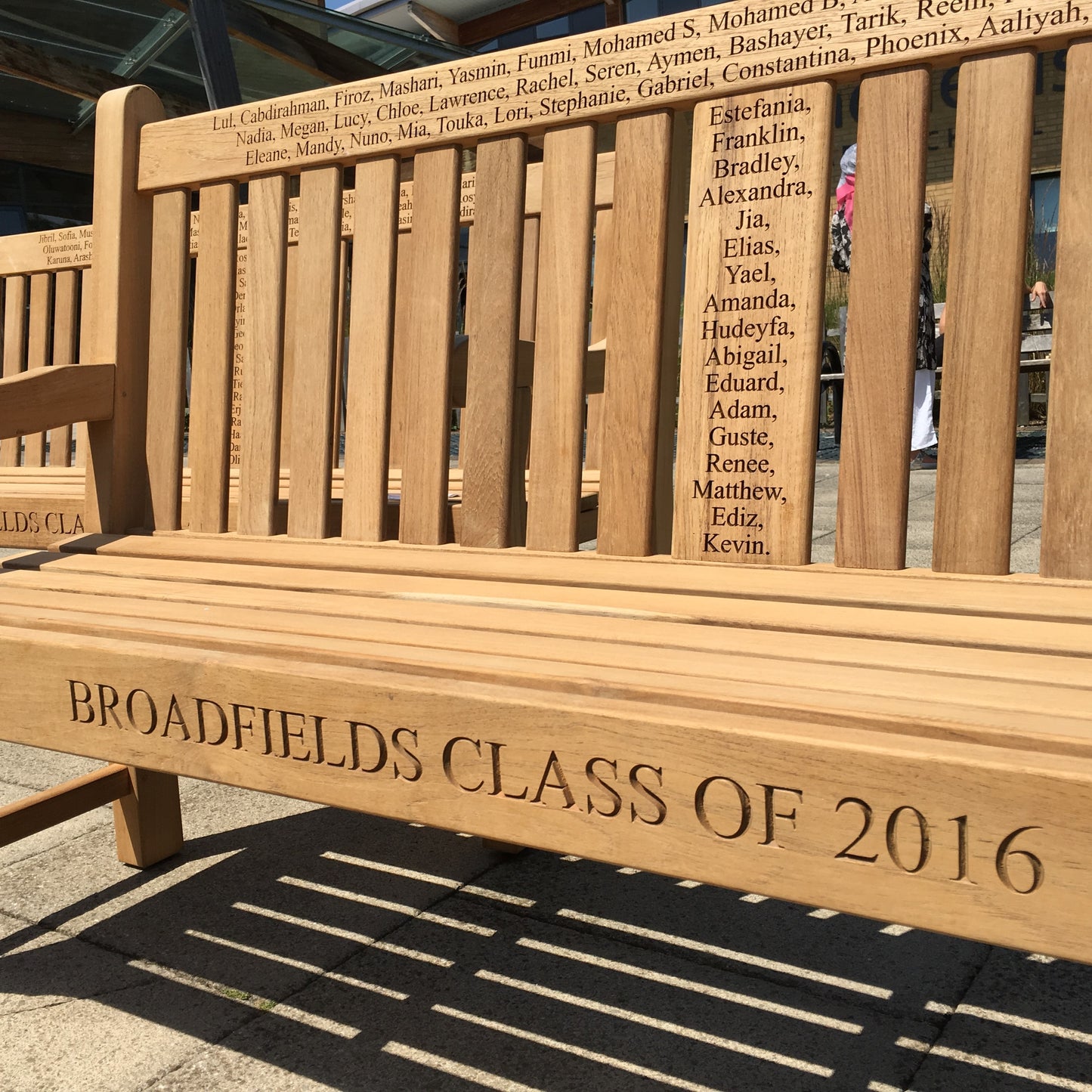 Kenilworth Memorial Bench 6ft Teak with panel