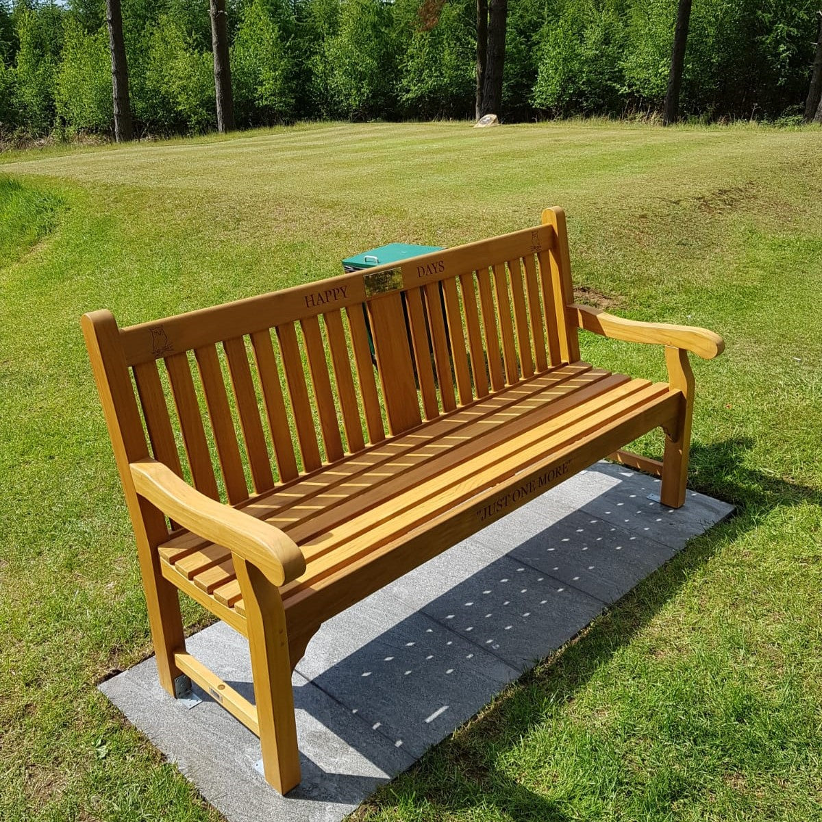 Kenilworth Memorial Bench 6ft Teak with panel