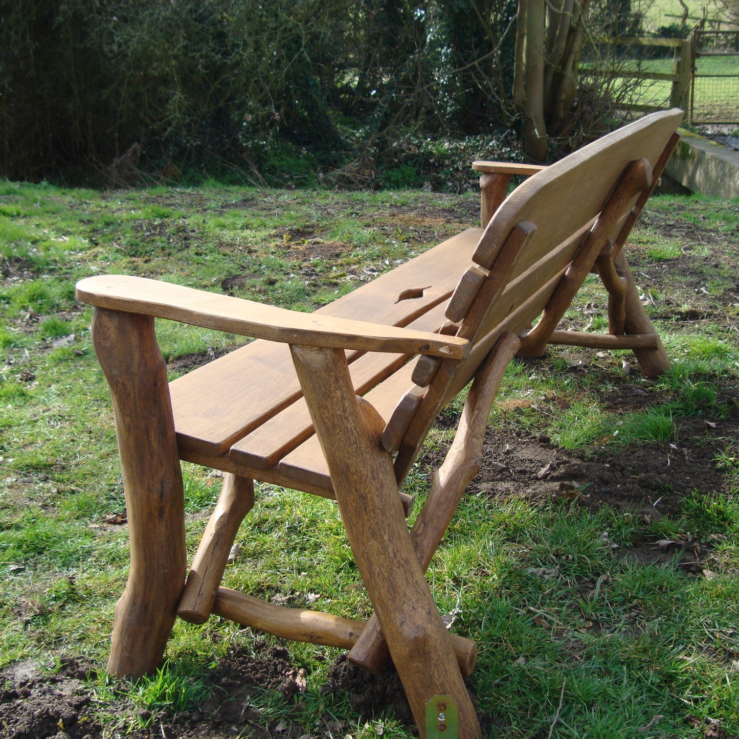 Rustic Oak Memorial Bench 7ft