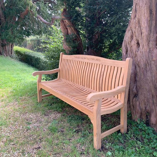 Windsor Memorial Bench 6ft Teak