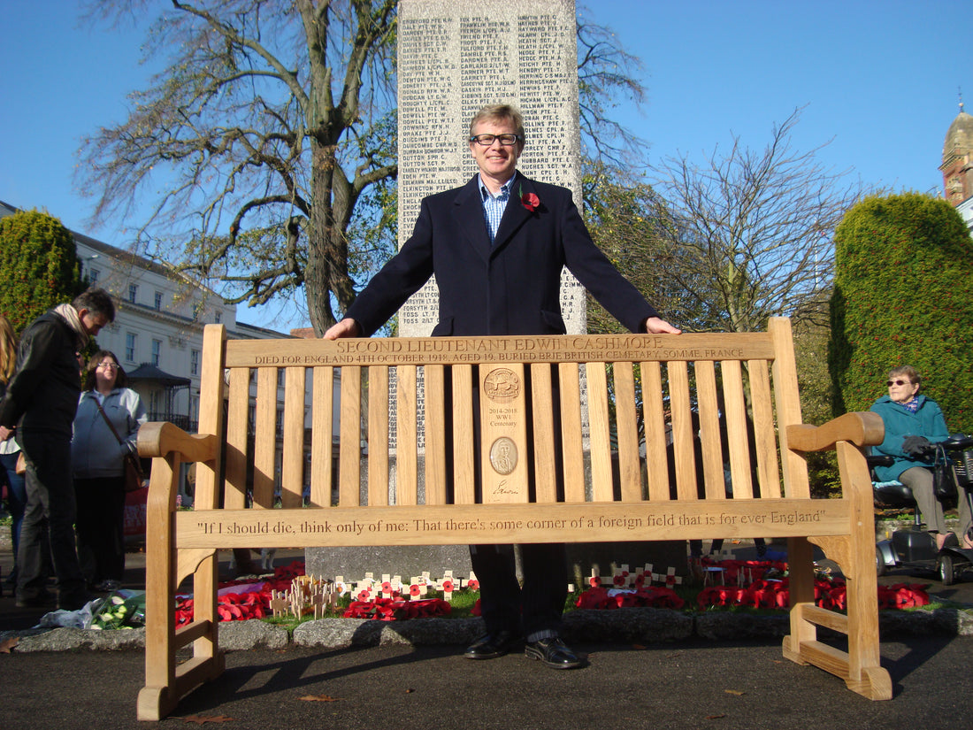 Commemoration of WW1 Centenary: Unveiling of Memorial Bench at Remembrance Sunday Service in Leamington Spa