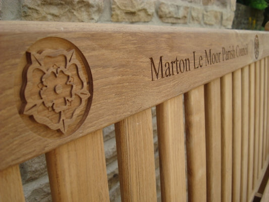 Kenilworth 1.8m teak memorial bench - Marton Le Moor Parish Council