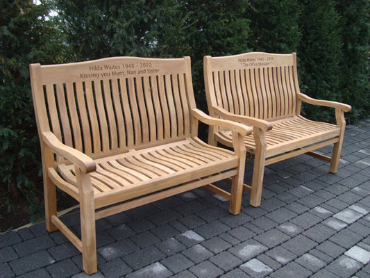 Malvern 1.2m memorial bench - Hilda Waites