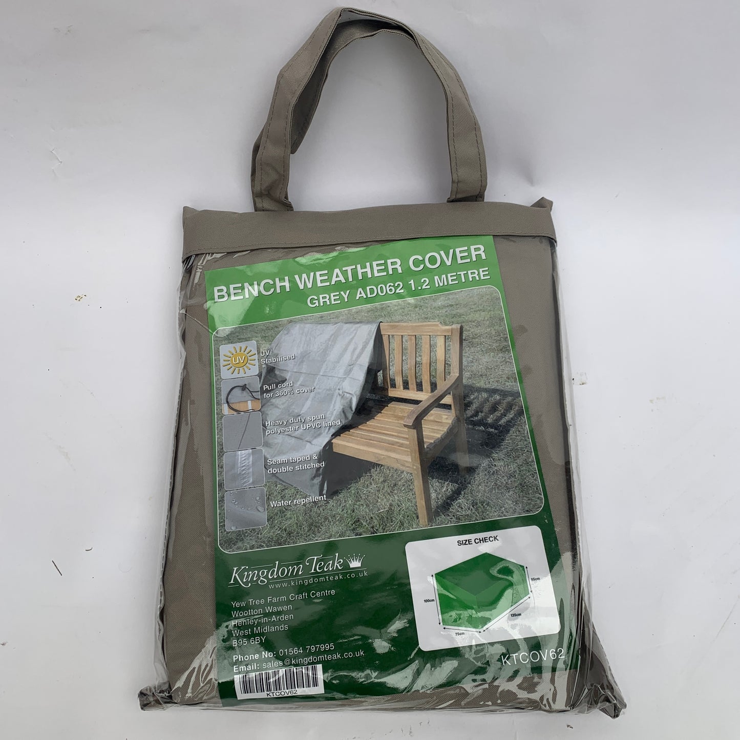 Kingdom Bench Cover Teak 1.2m