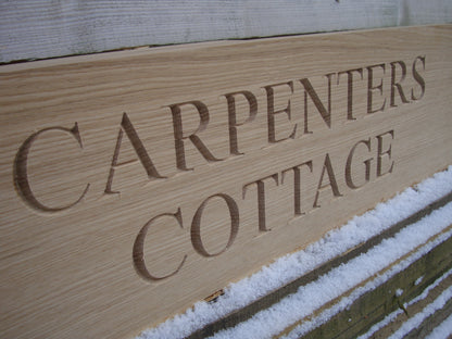 Letter carving to wood