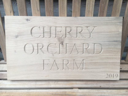 Letter carving to wood