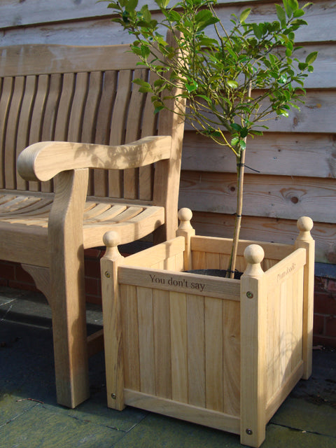 Alexander Rose roble Engraved Planter Box