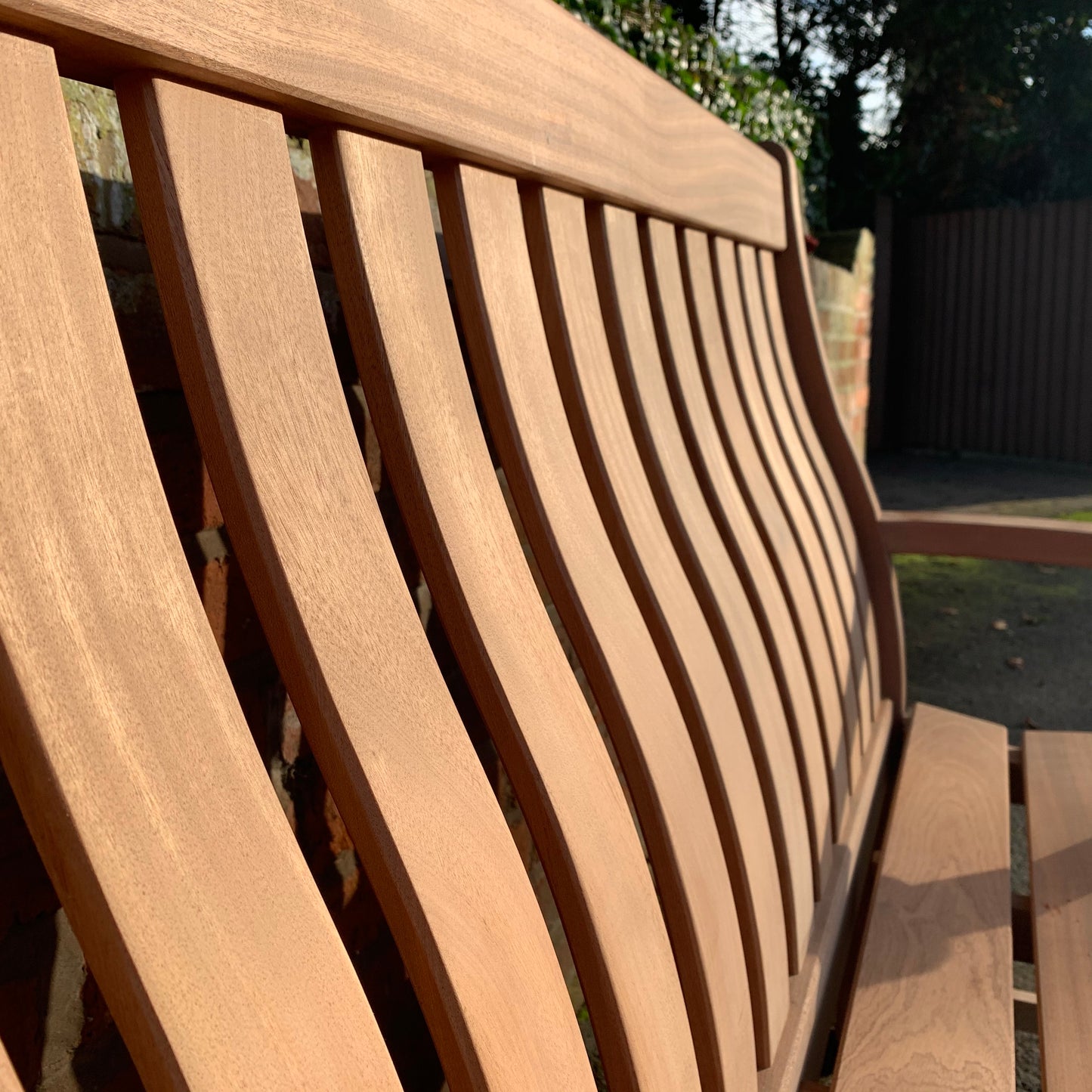 High Back Mahogany Memorial Bench 5ft