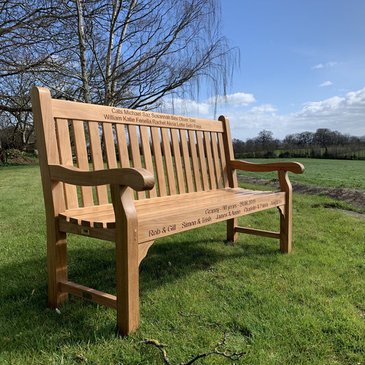 Kenilworth Memorial Bench Teak 5ft