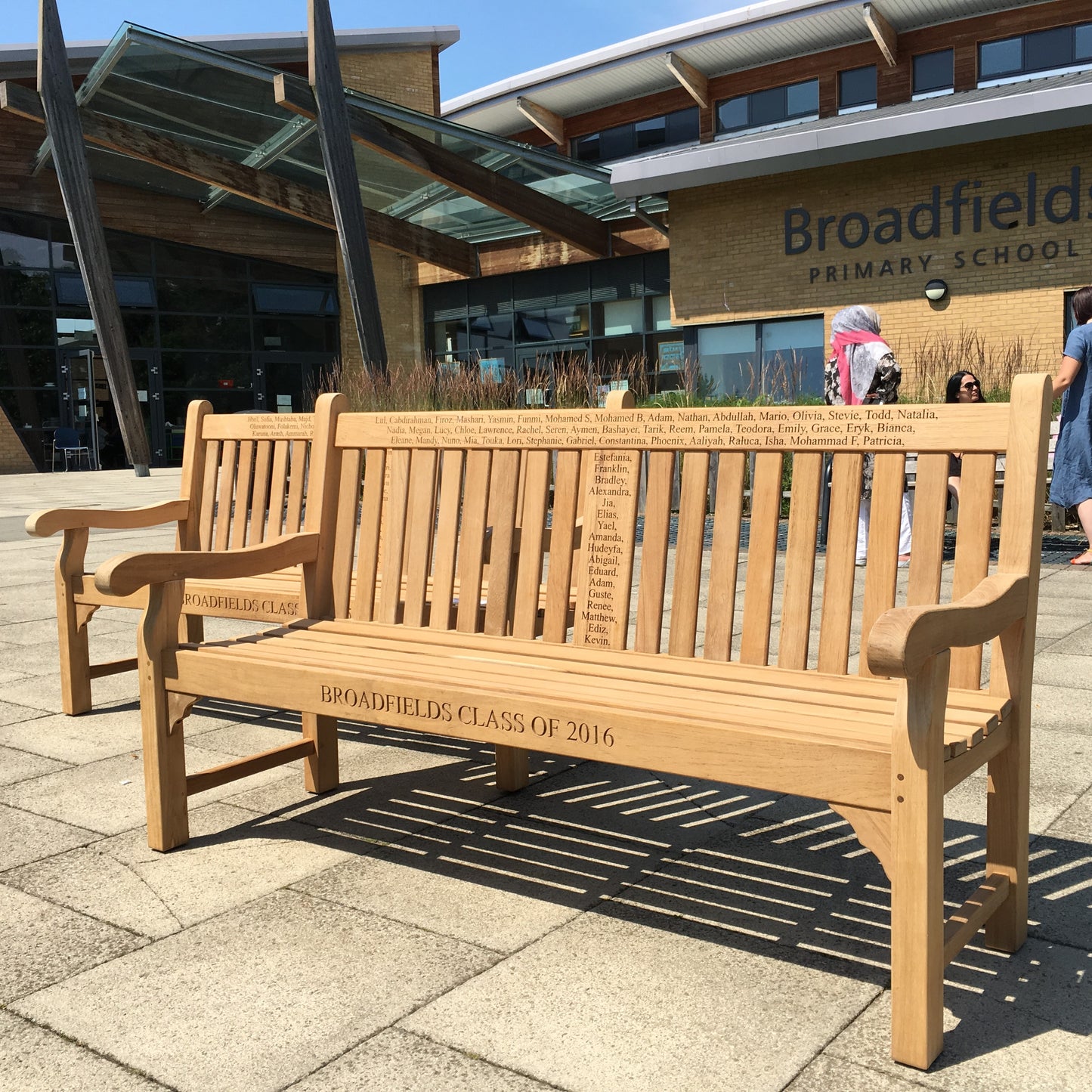 Kenilworth Memorial Bench 6ft Teak with panel