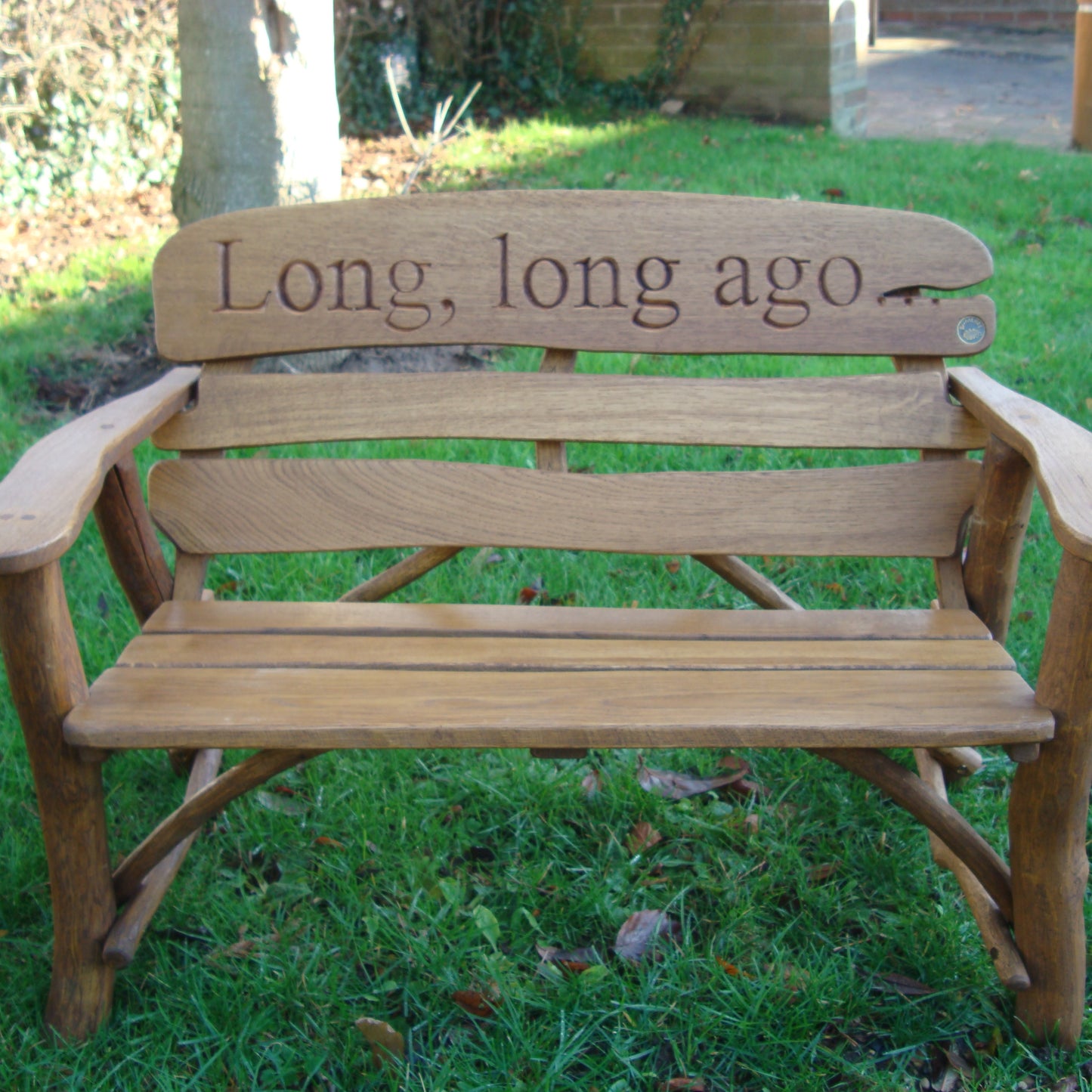 Rustic Oak Child Memorial Bench 3ft