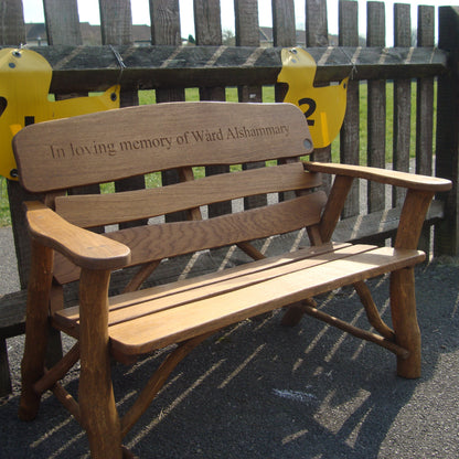 Rustic Oak Child Memorial Bench 3ft