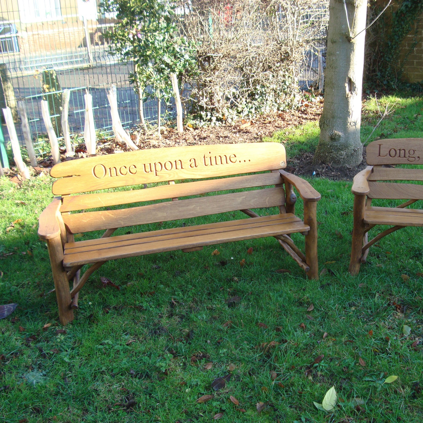 Rustic Oak Child Memorial Bench 4ft