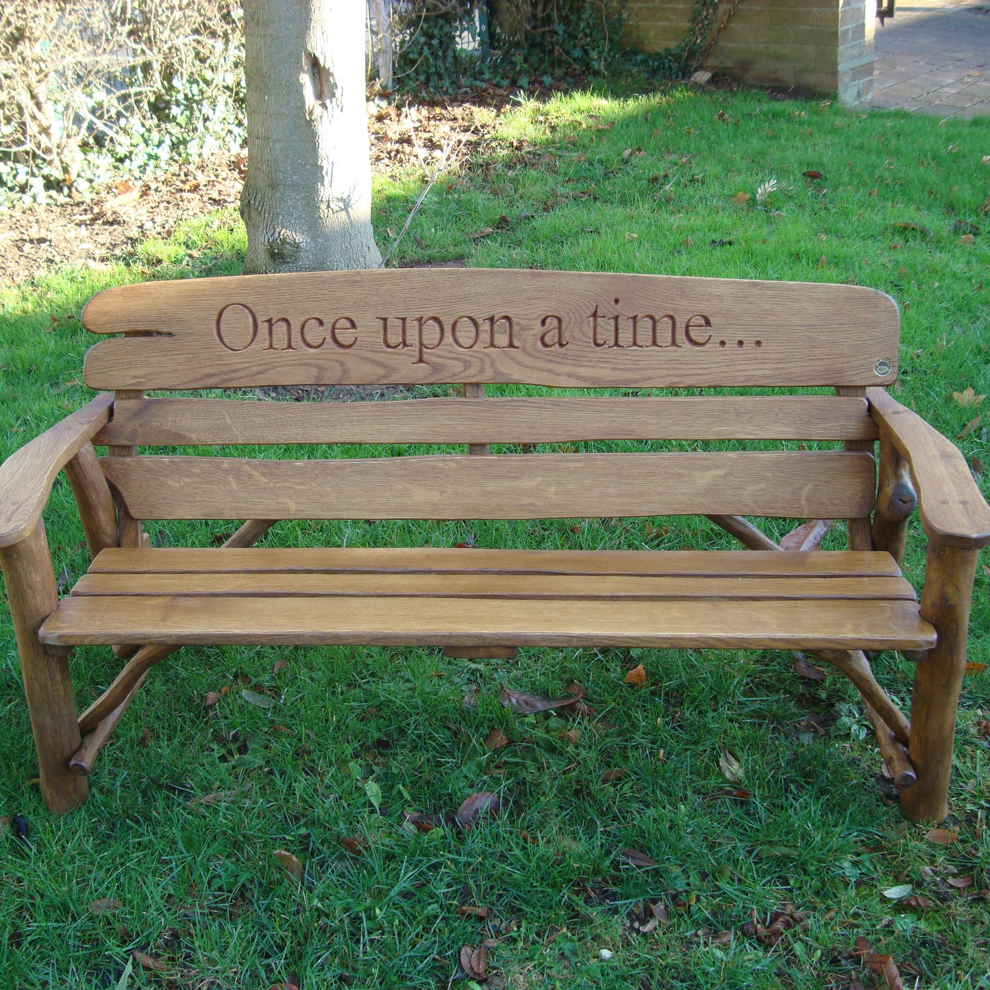 Rustic Oak Child Memorial Bench 4ft