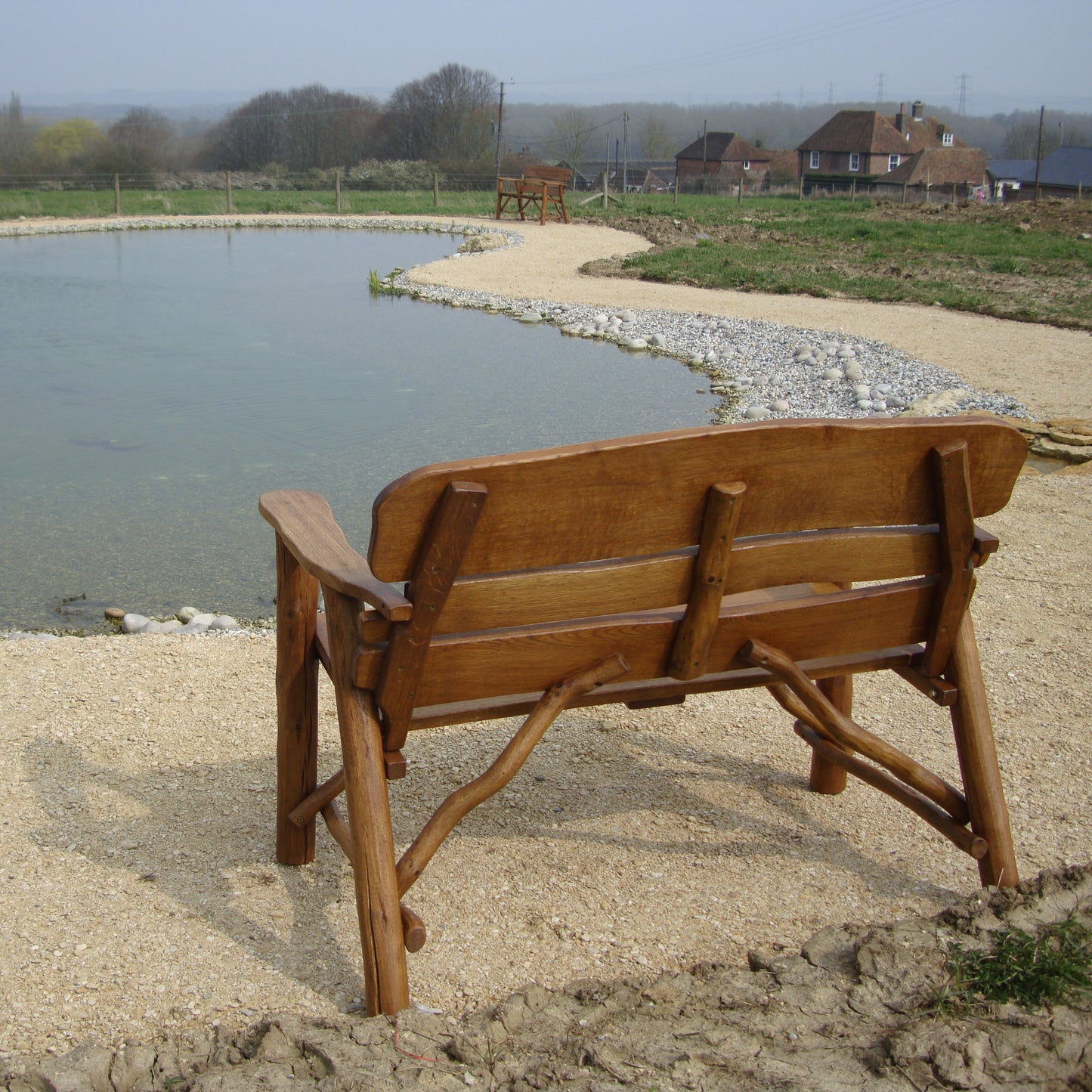 Rustic Oak Memorial Bench 4ft