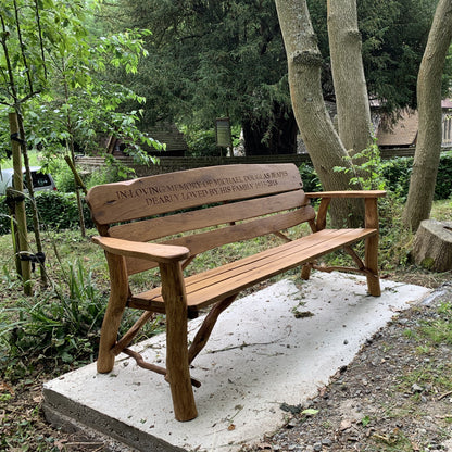 Rustic Oak Memorial Bench 5ft6