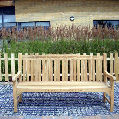 Warwick Memorial Bench Teak 5ft