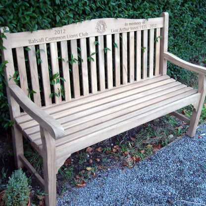 Warwick Memorial Bench Teak 5ft