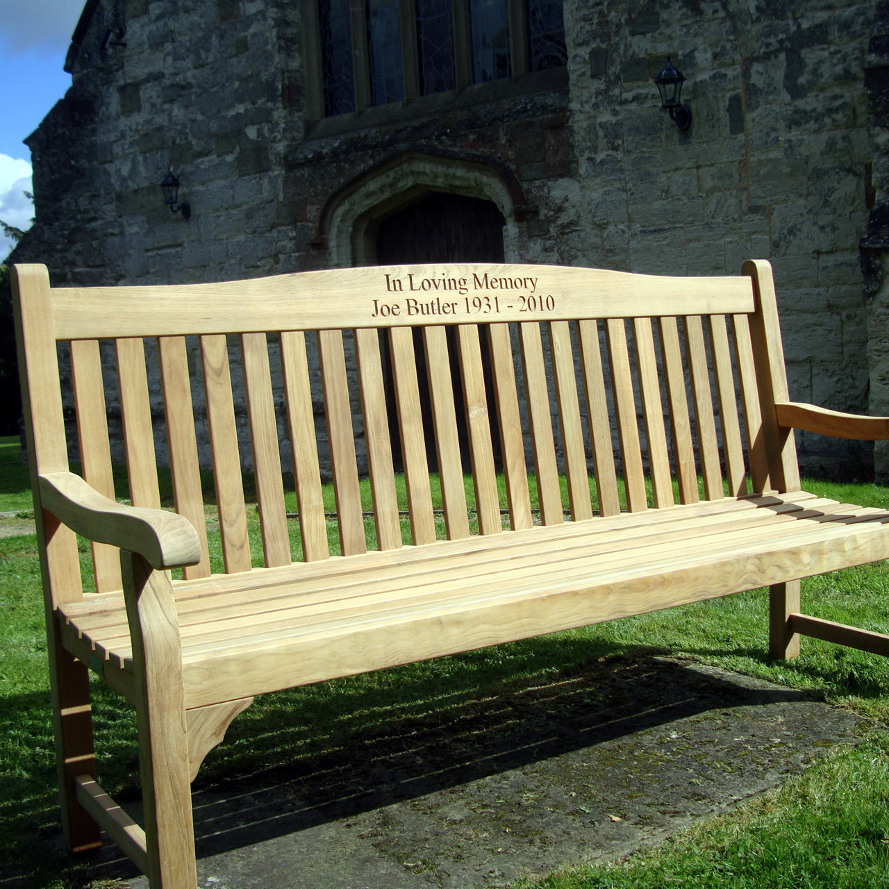 Warwick Memorial Bench Teak 5ft