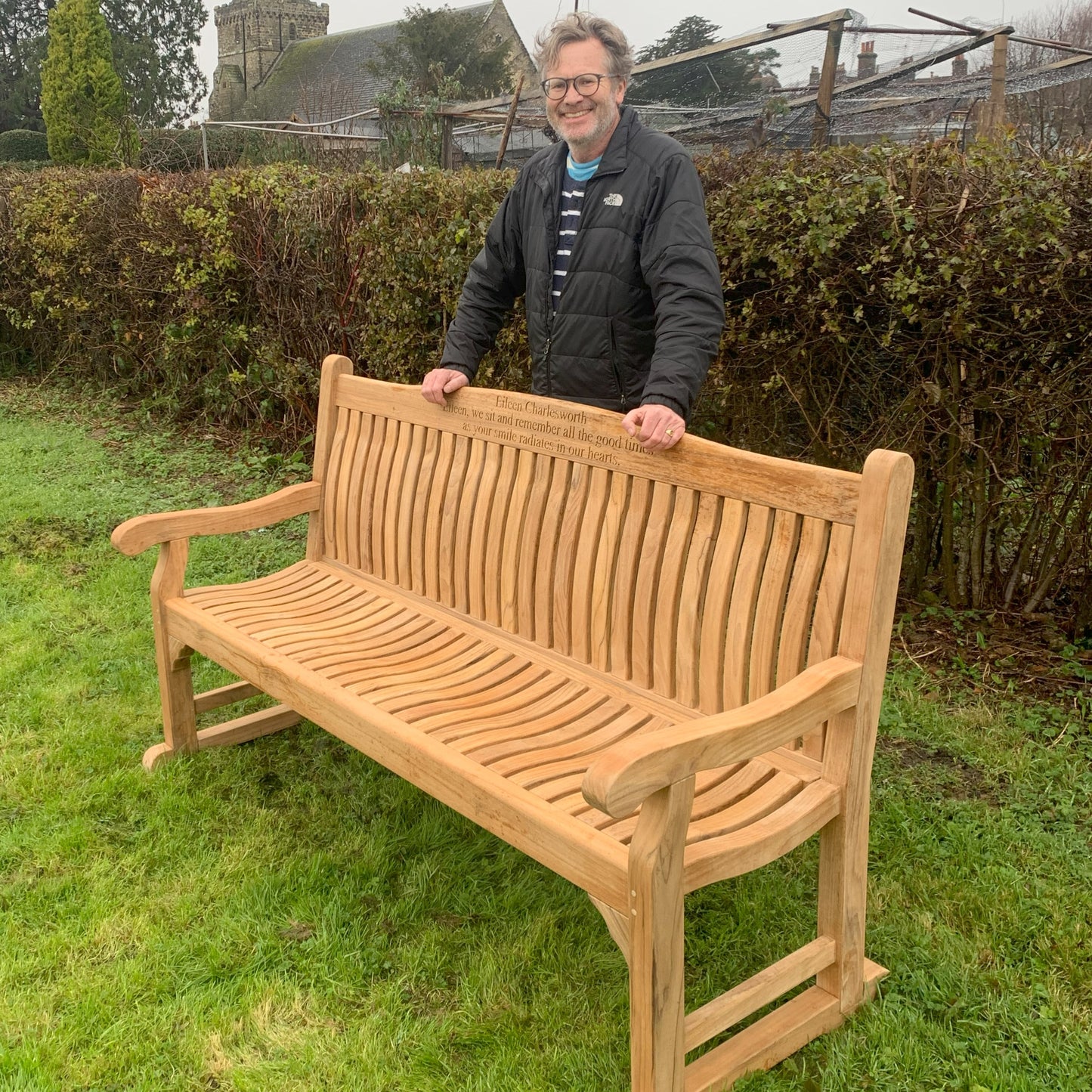 Windsor Memorial Bench 6ft Teak